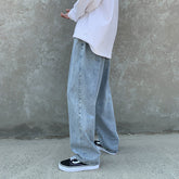 Men Jeans Loose Straight Wide Leg Pants